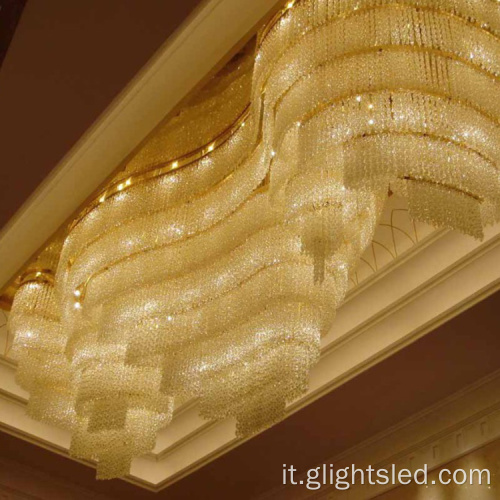 Lampadario lungo della decorazione di lusso moderna dell&#39;ingresso dell&#39;hotel